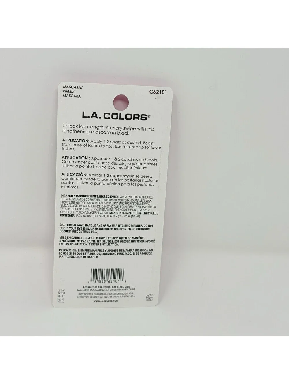 L.A. Colors Totally Iconic Lengthening Mascara Black 0.106oz #C62101